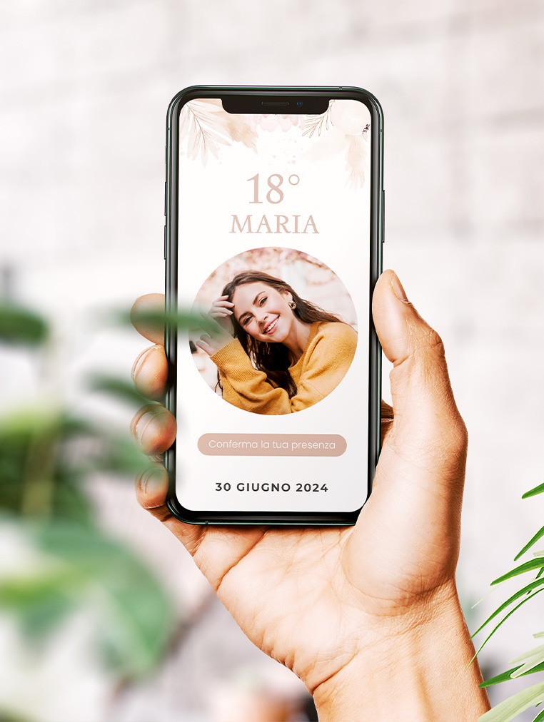 Inviti online - inviti compleanno digitali - inviti diciottesimo - invito digitale - App Il Sarto degli Eventi